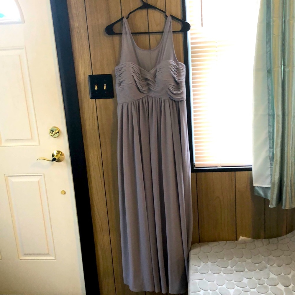 Silver/grey chiffon bridesmaid dress